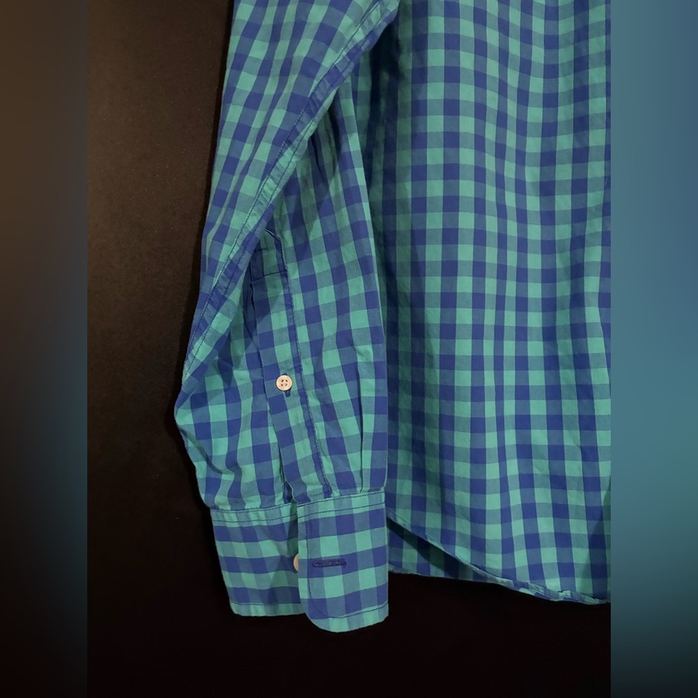 J. Crew Blue and Dark Blue Checkered Men's Shirt - Picture 3 of 5